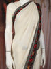 Ivory Sequins Embroidered Design Chiffon Saree with Floral Border