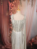 Ivory Silver Abstract Sequins and Silver Beads Embroidered Design Shimmer Ready to Wear Saree with Designer Corset Blouse
