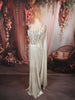 Ivory Silver Abstract Sequins and Silver Beads Embroidered Design Shimmer Ready to Wear Saree with Designer Corset Blouse