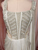 Ivory Silver Abstract Sequins and Silver Beads Embroidered Design Shimmer Ready to Wear Saree with Designer Corset Blouse