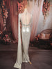 Ivory Silver Abstract Sequins and Silver Beads Embroidered Design Shimmer Ready to Wear Saree with Designer Corset Blouse