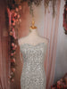 Ivory Silver Heavy Sequins Embroidered Design Sequins Fabric Party Wear Fish Cut Gown