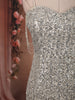 Ivory Silver Heavy Sequins Embroidered Design Sequins Fabric Party Wear Fish Cut Gown