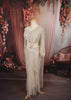 Ivory Silver Heavy Sequins and Beads Embroidered Design Net Ready to Wear Party Saree with Designer Blouse