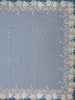 Ivory Solid Design Tissue Saree With Scalloped Floral Embroidered Border - Diadem