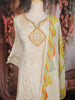 Ivory Thread and Mirror Embroidered Design Crushed Crepe Anarkali Salwar Suit