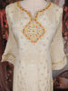 Ivory Thread and Mirror Embroidered Design Crushed Crepe Anarkali Salwar Suit