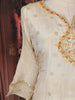 Ivory Thread and Mirror Embroidered Design Crushed Crepe Anarkali Salwar Suit