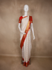 Ivory White Butta Woven Design Art Silk Saree with Contrast Border