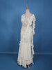 Ivory White Embroidered Georgette Ready To Wear Ruffle Saree With Sequin Work Blouse