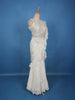 Ivory White Embroidered Georgette Ready To Wear Ruffle Saree With Sequin Work Blouse