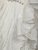 Ivory White Embroidered Georgette Ready To Wear Ruffle Saree With Sequin Work Blouse