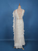 Ivory White Embroidered Georgette Ready To Wear Ruffle Saree With Sequin Work Blouse