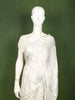 Ivory White Floral Abstract Stone Embellished Design Pure Satin Party Wear Saree with Scalloped Border