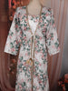 Ivory White Floral Printed Design Chiffon Palazzo Suit with Long Over Coat
