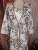 Ivory White Floral Printed Design Chiffon Palazzo Suit with Long Over Coat