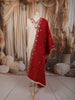 Ivory White Floral Sequins and Beads Embroidered Design Pure Cotton Straight Cut Salwar Suit with Contrast Dupatta