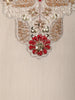 Ivory White Floral Sequins and Beads Embroidered Design Pure Cotton Straight Cut Salwar Suit with Contrast Dupatta