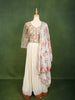 Ivory White Floral Sequins and Thread Embroidered Design Georgette Festive Lehenga with Matching Floral  Dupatta