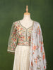 Ivory White Floral Sequins and Thread Embroidered Design Georgette Festive Lehenga with Matching Floral  Dupatta