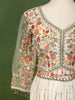 Ivory White Floral Sequins and Thread Embroidered Design Georgette Festive Lehenga with Matching Floral  Dupatta