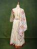 Ivory White Floral Sequins and Thread Embroidered Design Georgette Festive Lehenga with Matching Floral  Dupatta