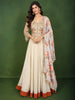 Ivory White Floral Sequins and Thread Embroidered Design Georgette Festive Lehenga with Matching Floral  Dupatta