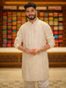 Ivory White Floral Thread Embroidered Design Cotton Kurta with Matching Pant