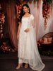 Ivory White Floral Vine Beads Embroidered Design Organza Unstitched Salwar Material