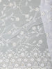 Ivory White Floral Vine Thread Embroidered Design Georgette Party Wear Saree with Scalloped Border