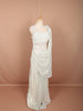 Ivory White Heavy Beads Embroidered Design Holographic Party Wear Indo Western Gown
