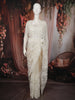 Ivory White Heavy Sequins and Beads Embroidered Design Net Party Wear Saree with Matching Blouse