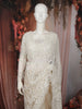 Ivory White Heavy Sequins and Beads Embroidered Design Net Party Wear Saree with Matching Blouse