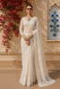 Ivory White Heavy Sequins and Beads Embroidered Design Net Party Wear Saree with Matching Blouse