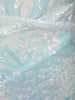 Ivory White Iridescent Sequins Embroidered Design Fish Cut Sequins Fabric Party Wear Gown with Cape Sleeve