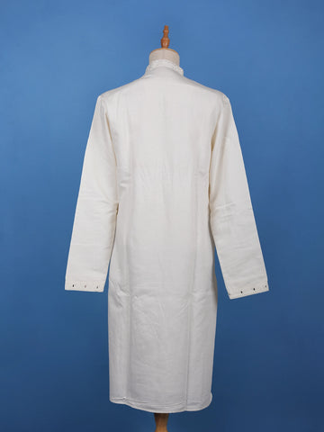 Ivory White Mirror Work Cotton Kurta for Men - Diadem