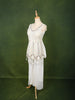 Ivory White Multicolor Stone Embellished and Silver Sequins Embroidered Design Georgette Fancy Wear Peplum Palazzo Suit