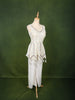 Ivory White Multicolor Stone Embellished and Silver Sequins Embroidered Design Georgette Fancy Wear Peplum Palazzo Suit