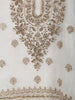 Ivory White & Deep Olive Green Heavy Zari Embroidered Design Palazzo Suit with Matching Ombre Dupatta
