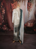 Ivory White & Deep Teal Green Heavy Zari Embroidered Design Palazzo Suit with Matching Ombre Dupatta