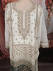 Ivory White & Deep Teal Green Heavy Zari Embroidered Design Palazzo Suit with Matching Ombre Dupatta