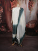 Ivory White & Deep Teal Green Heavy Zari Embroidered Design Palazzo Suit with Matching Ombre Dupatta
