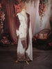 Ivory White & Wine Maroon Heavy Zari Embroidered Design Palazzo Suit with Ombre Dupatta