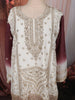 Ivory White & Wine Maroon Heavy Zari Embroidered Design Palazzo Suit with Ombre Dupatta