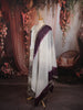 Ivory White & Wine Purple Heavy Zari Embroidered Design Palazzo Suit with Matching Ombre Dupatta