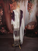 Ivory White & Wine Purple Heavy Zari Embroidered Design Palazzo Suit with Matching Ombre Dupatta