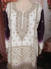 Ivory White & Wine Purple Heavy Zari Embroidered Design Palazzo Suit with Matching Ombre Dupatta