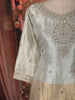 Ivory White and Champagne Gold Floral Sequins Embroidered Design Tissue Palazzo Suit with Dupatta