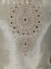 Ivory White and Champagne Gold Floral Sequins Embroidered Design Tissue Palazzo Suit with Dupatta