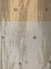 Ivory White and Champagne Gold Floral Sequins Embroidered Design Tissue Palazzo Suit with Dupatta